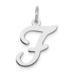 Sterling Silver, Sophia Collection, Small Script Initial F Pendant